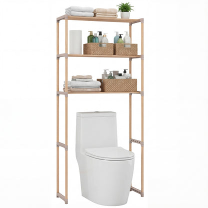3-Tier Over The Toilet Storage Rack with Open Shelves, Gray Toilet at Gallery Canada