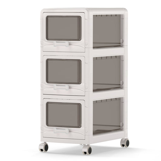 3-Tier Plastic Drawer Storage Organizer, Rolling Cart, Lockable Wheels File Cabinets Options at Gallery Canada