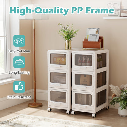 3-Tier Plastic Drawer Storage Organizer, Rolling Cart, Lockable Wheels File Cabinets at Gallery Canada