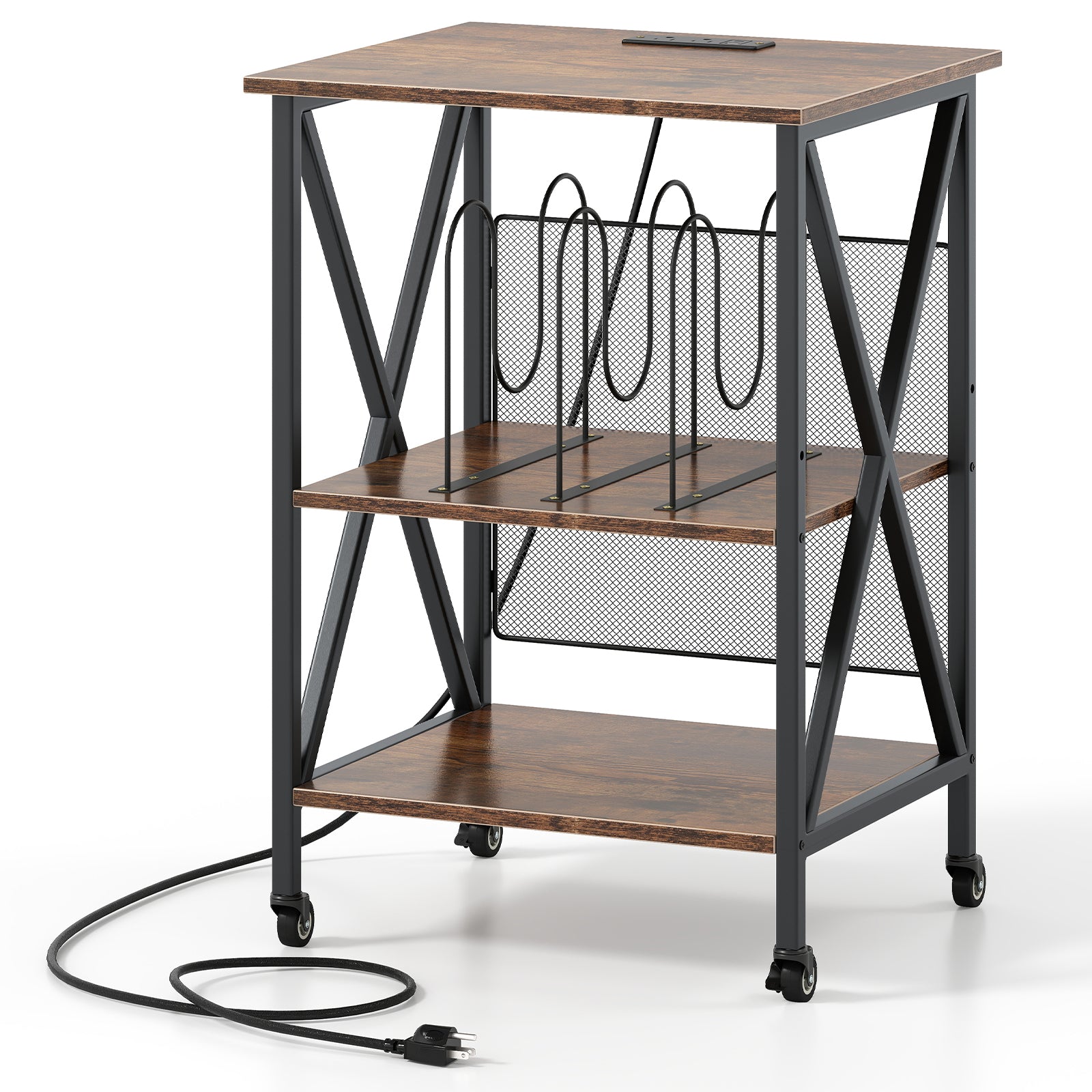 3-Tier Record Player Stand, Adjustable Shelf, Charging Station, Coffee Corner Desks at Gallery Canada