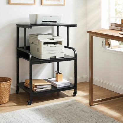 3-Tier Rolling Printer Stand, Adjustable Shelf, Lockable Wheels Laptop Tables & Printer Stands at Gallery Canada
