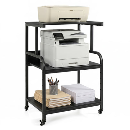 3-Tier Rolling Printer Stand, Adjustable Shelf, Lockable Wheels Laptop Tables & Printer Stands at Gallery Canada
