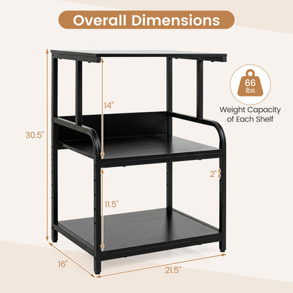 3-Tier Rolling Printer Stand, Adjustable Shelf, Lockable Wheels Laptop Tables & Printer Stands at Gallery Canada