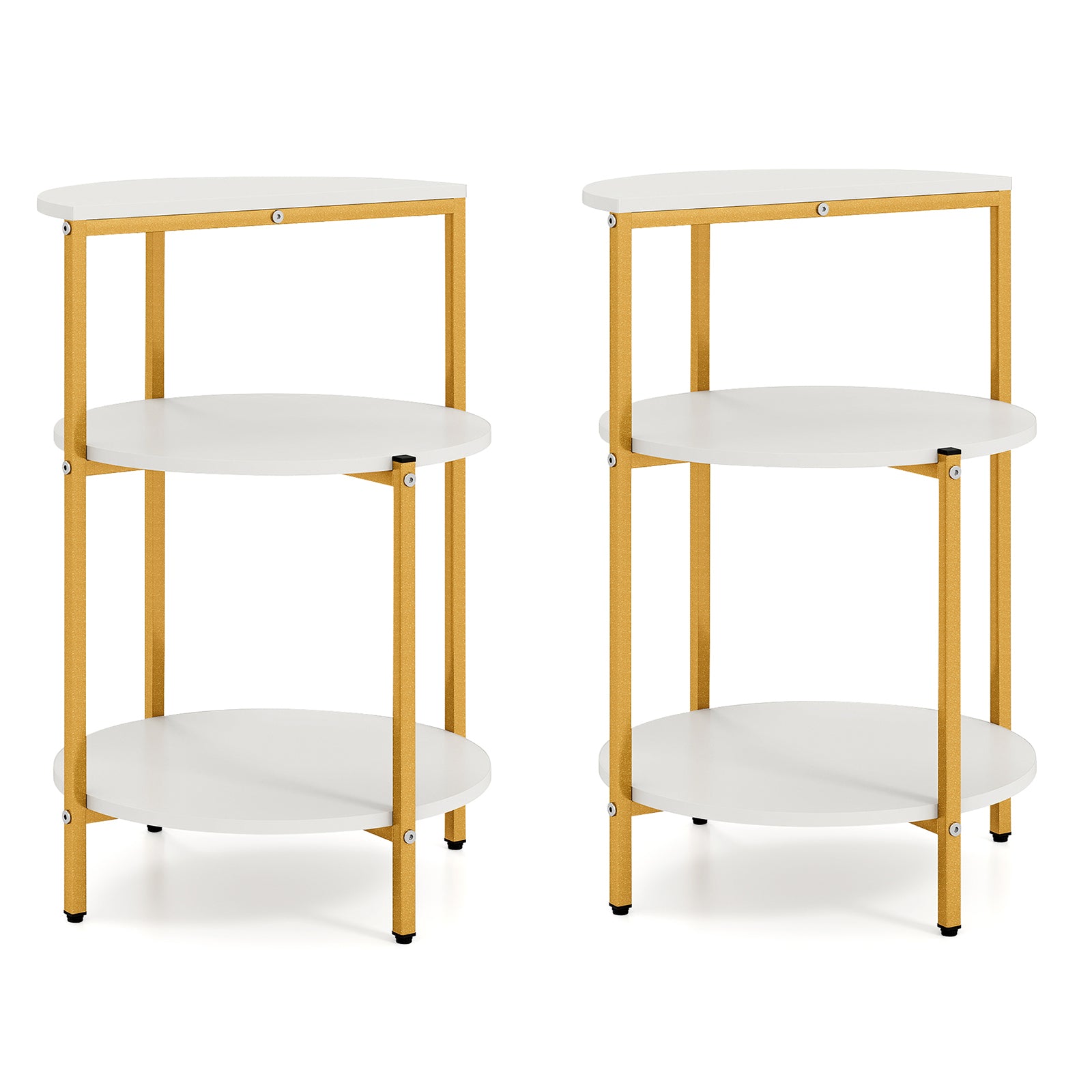 3-Tier Round End Table for Small Space and Bedroom Room-Set of 2 End & Side Tables Options at Gallery Canada