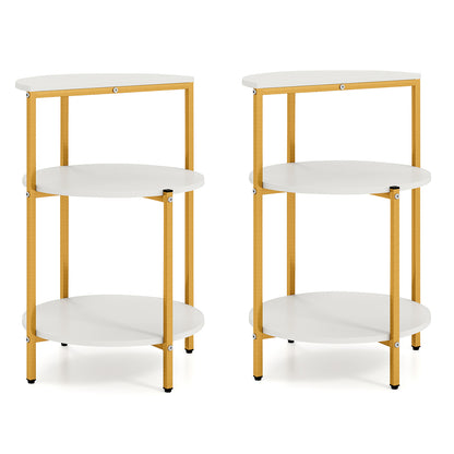 3-Tier Round End Table for Small Space and Bedroom Room-Set of 2 End & Side Tables Options at Gallery Canada