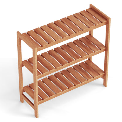 3-Tier Solid Wood Plant Stand, Slatted Shelves, Natural Plant Stands at Gallery Canada