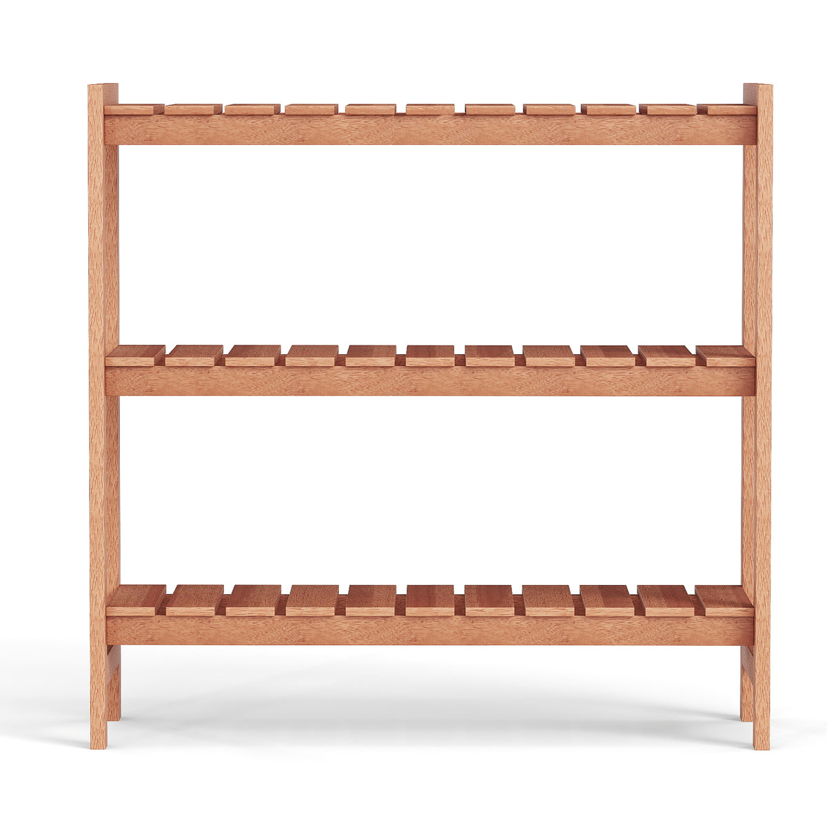 3-Tier Solid Wood Plant Stand, Slatted Shelves, Natural Plant Stands at Gallery Canada
