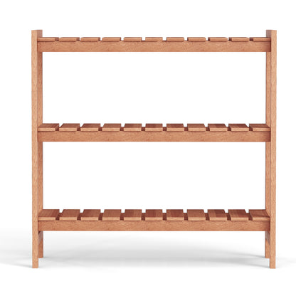 3-Tier Solid Wood Plant Stand, Slatted Shelves, Natural Plant Stands at Gallery Canada