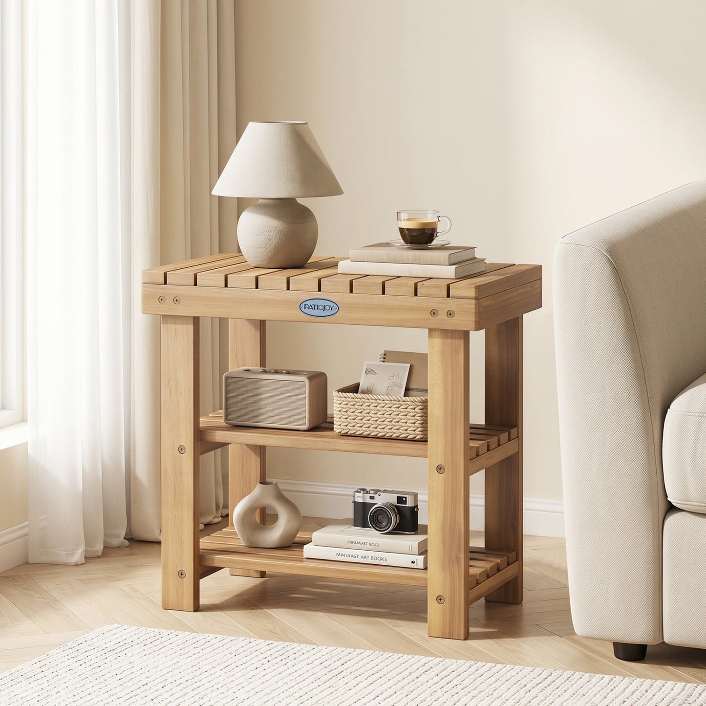 3-Tier Solid Wood Shoe Rack Bench, S Shoe Racks & Storage Benches at Gallery Canada