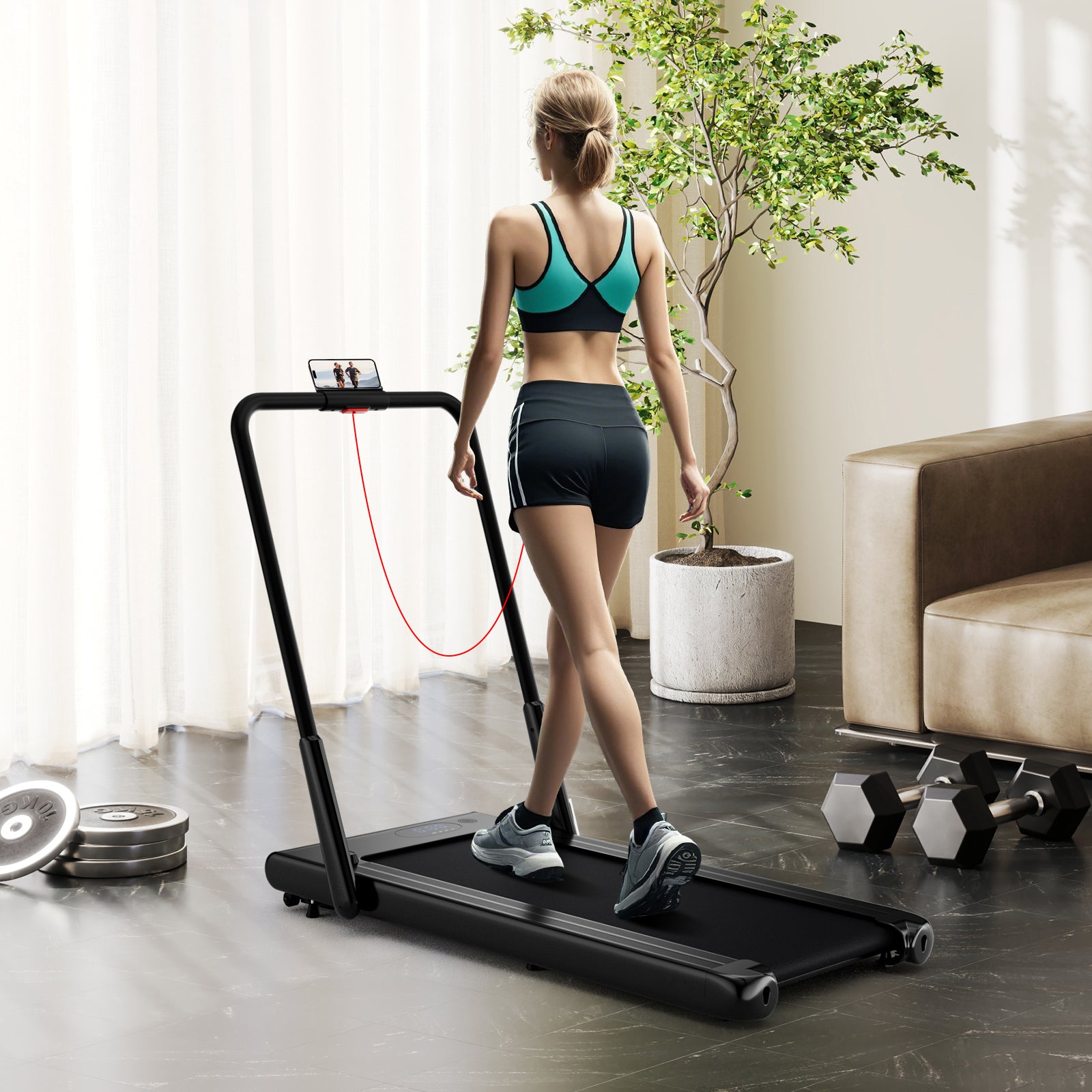 3-In-1 3HP Folding Treadmill, Smart Apps Remote Control, Speakers, Black Sports at Gallery Canada