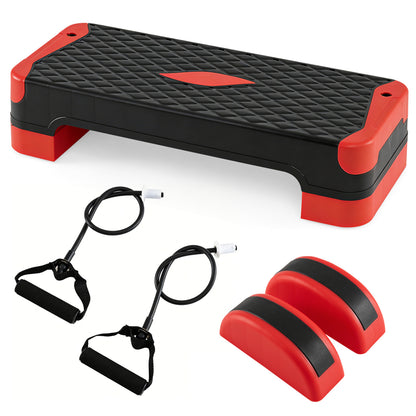 3-in-1 Aerobic Step Platform, 2 Stackable Risers, Balance Trainers, Red Sport Equipments at Gallery Canada
