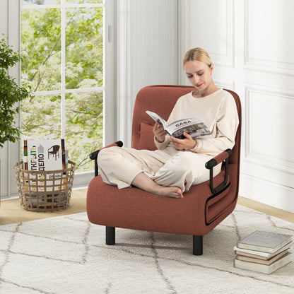Convertible Sofa Bed, 5-Position Adjustable Backrest, Brown Accent Chairs at Gallery Canada