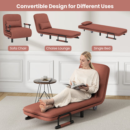 Convertible Sofa Bed, 5-Position Adjustable Backrest, Brown Accent Chairs at Gallery Canada