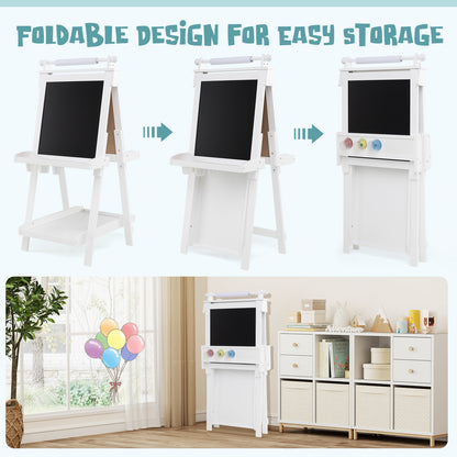 Double-Sided Art Easel, Chalkboard Magnetic Whiteboard, White Art Easels at Gallery Canada