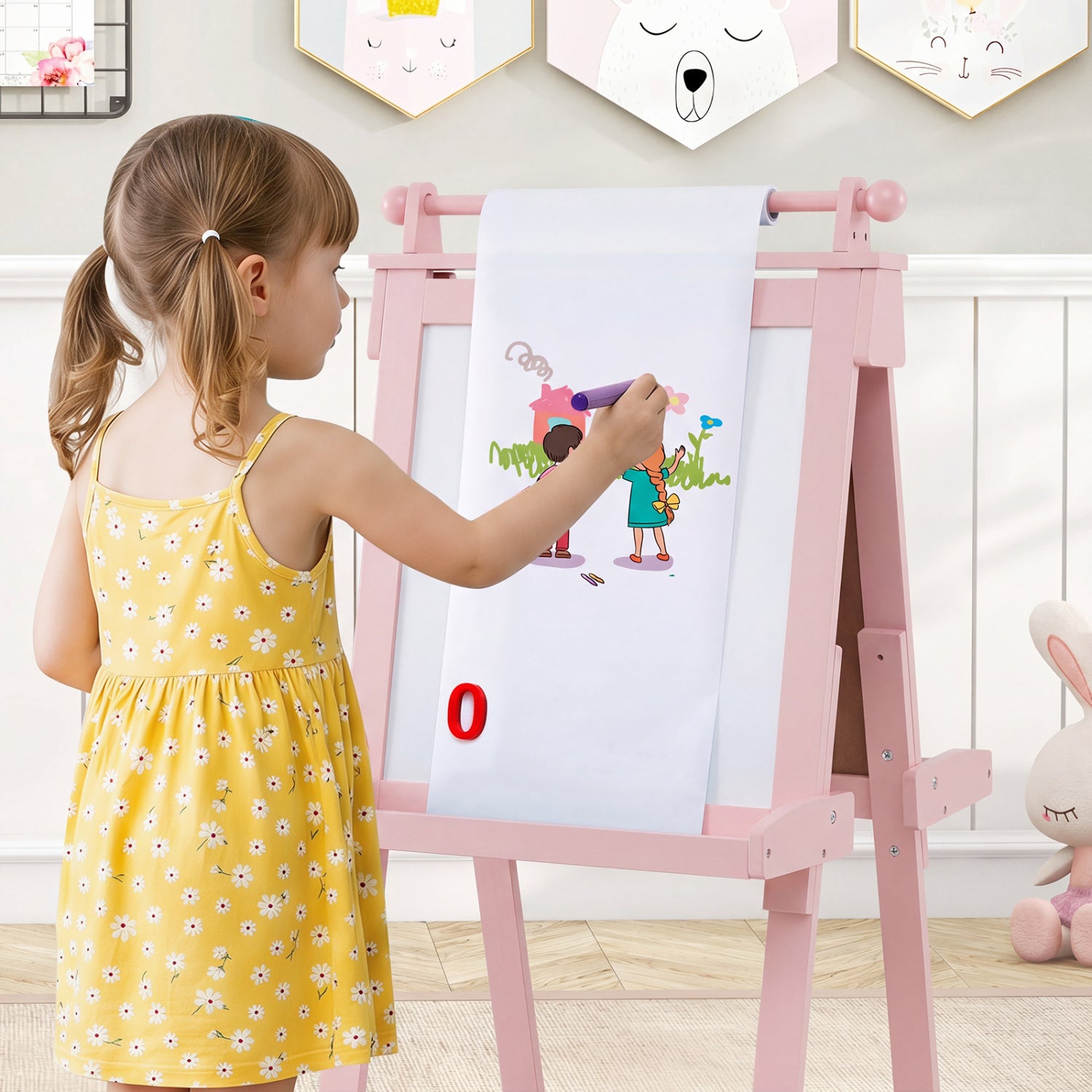 3-In-1 Double-Sided Art Easel, Pink Art Easels at Gallery Canada