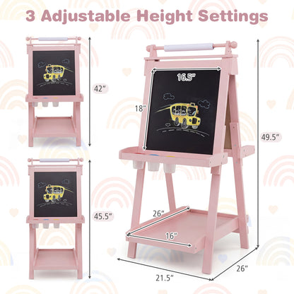 3-In-1 Double-Sided Art Easel, Pink Art Easels at Gallery Canada