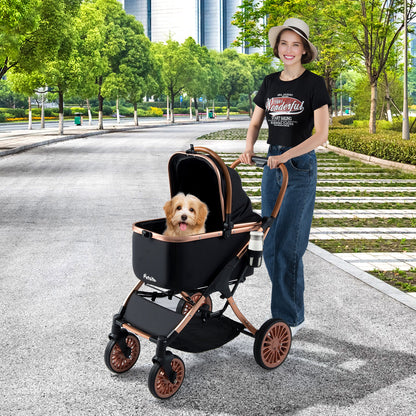 Foldable Pet Stroller, 55 lbs, Black Cat Supplies at Gallery Canada