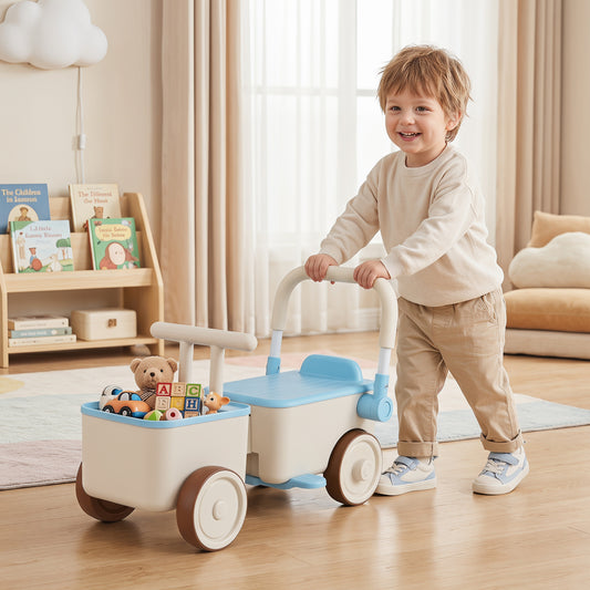 3-in-1 Kids Ride On Push Car, Blue Push & Pedal Ride On Toys Blue at Gallery Canada