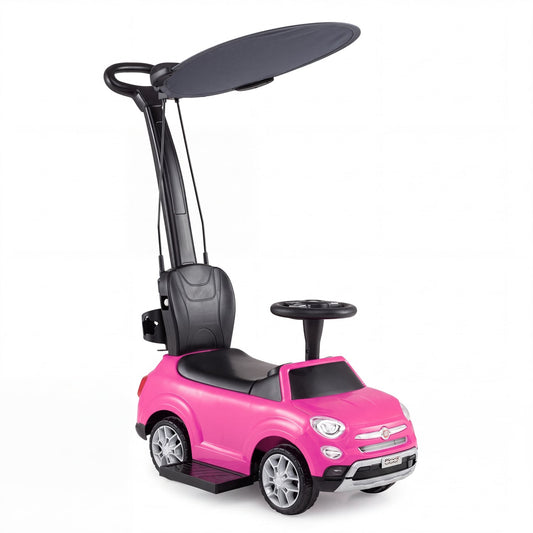 3-in-1 Toddler Ride On Push Car With Canopy, Pink Push & Pedal Ride On Toys Pink at Gallery Canada