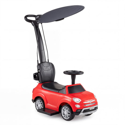 3-in-1 Toddler Ride on Push Car, Canopy, Foot-to-Floor, Red Push & Pedal Ride On Toys Red at Gallery Canada