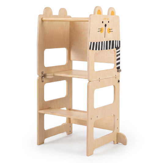 3-in-1 Wooden Kids Kitchen Step Stool With Blackboard, Black & White Kids Chairs & Seating Black & White at Gallery Canada