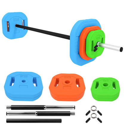 44lbs Adjustable Barbell Weight Set, Bar, Plates, Multicolour Dumbbells & Barbells Multi Colour at Gallery Canada