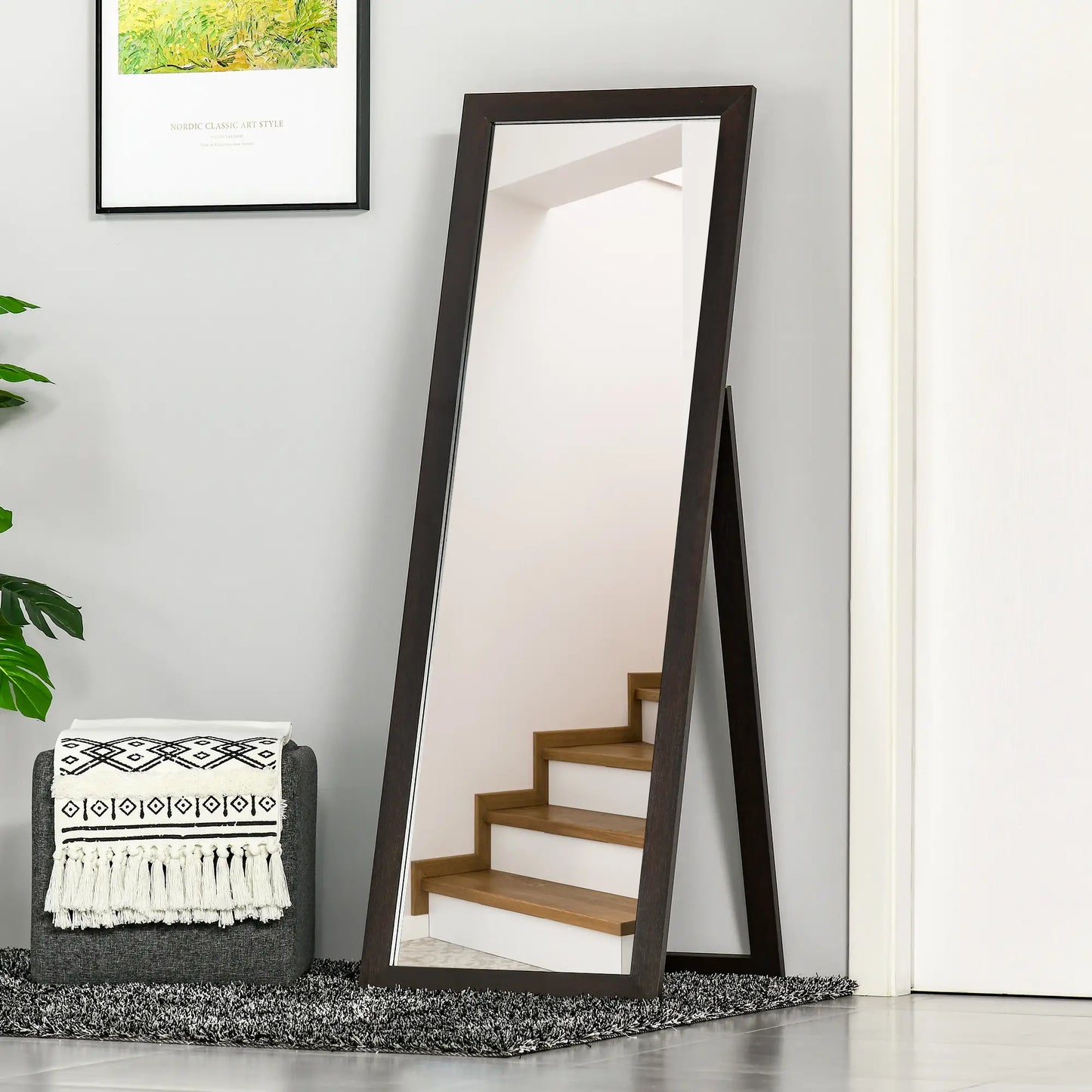 58" x 20" Full Length Mirror, Floor Standing, Rectangular, Brown Full Length Mirrors at Gallery Canada
