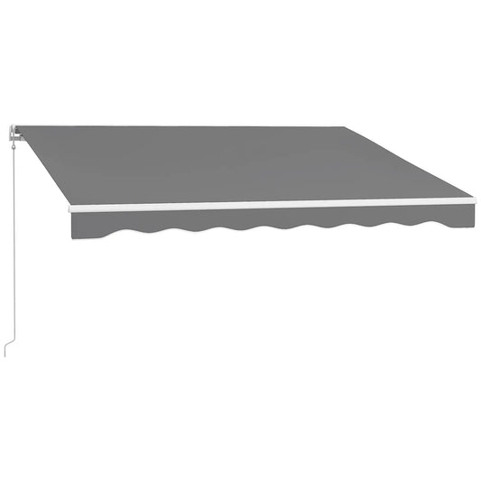 10'x8' Retractable Awning, Remote, Crank Handle, Aluminum Frame, Light Grey Deck Awnings Light Grey at Gallery Canada
