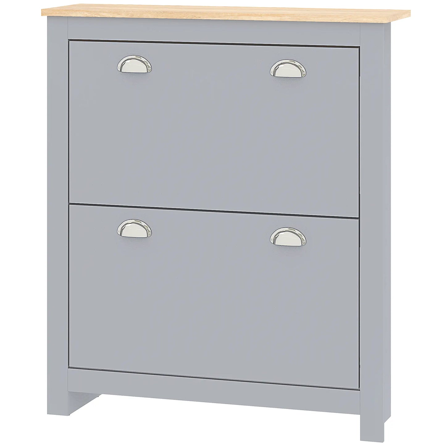 Shoe Cabinet, 2 Flip Drawers, Adjustable Shelves, 12 Pair, Grey Shoe Storage Cabinets & Racks Grey, Natural at Gallery Canada