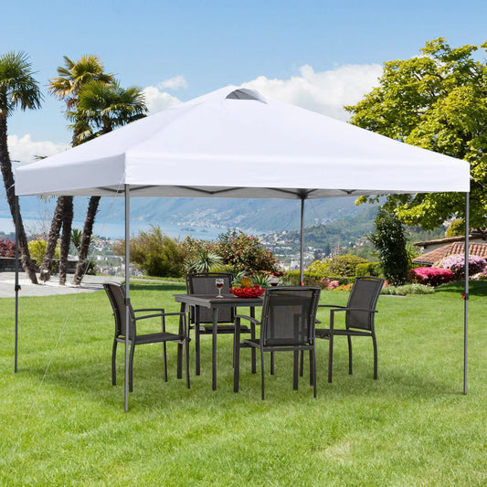 10' x 10' Pop Up Canopy Tent, Airy Top Vents, Wheeled Carry Bag, White