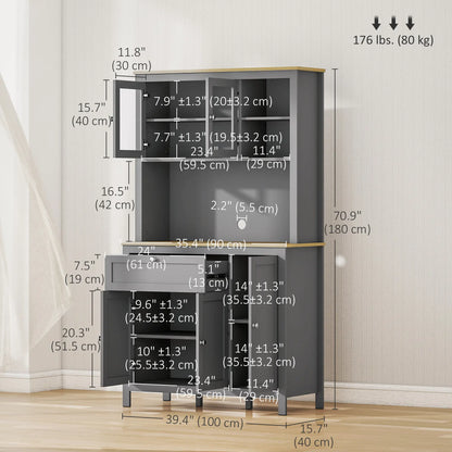 5-Door Kitchen Pantry Cabinet, Adjustable Shelves, 71 Inch Kitchen Pantry Cabinets at Gallery Canada