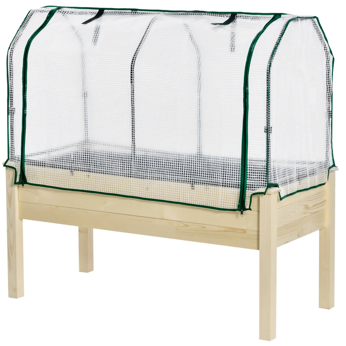 Raised Garden Bed With PE Cover, Elevated Wood Planter, 48 x 22 x 46 Inch, Natural Elevated Garden Beds Natural at Gallery Canada