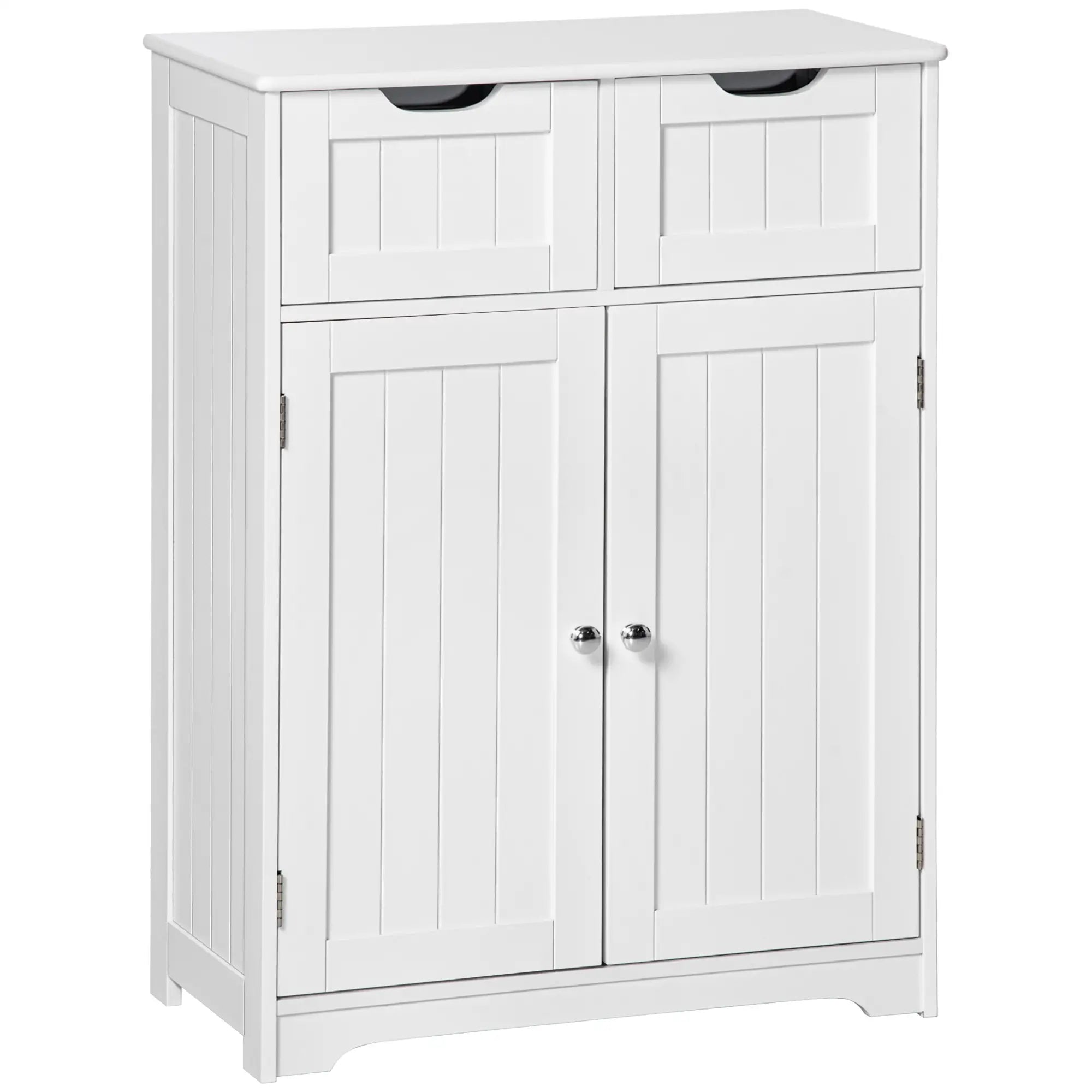 Bathroom Storage Cabinet, 2 Drawers, Adjustable Shelf, White Bathroom Cabinets White at Gallery Canada