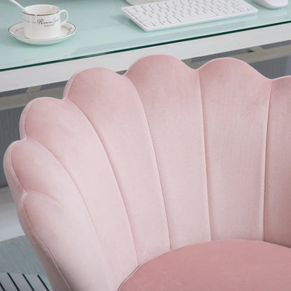 Adjustable Height Study Chair, Mid Back Velvet, Swivel Wheels, Pink Task Chairs at Gallery Canada