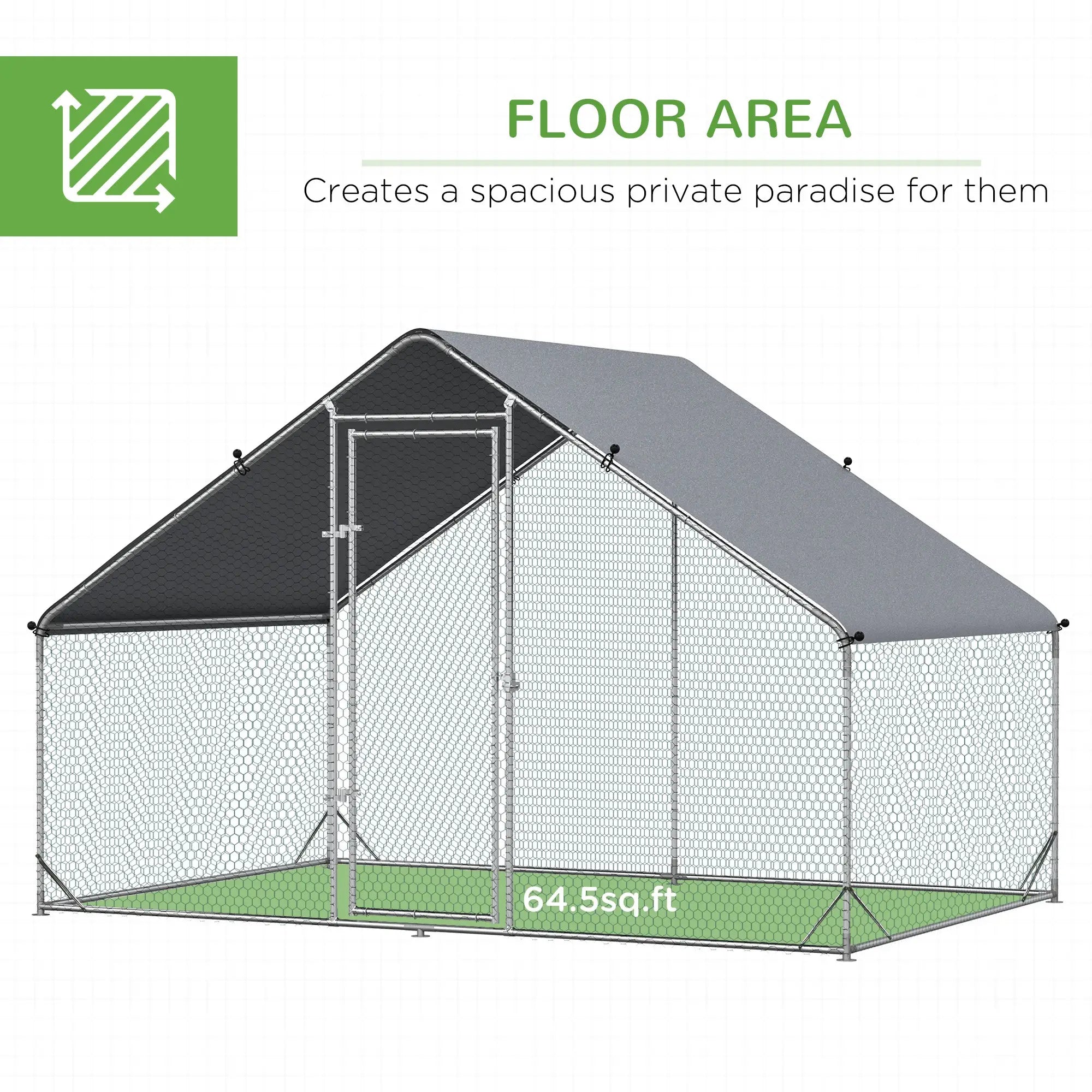 9.8' x 6.6' x 6.6' Chicken Coop, Outdoor Hen House With Cover, Lockable Door Chicken Coops at Gallery Canada