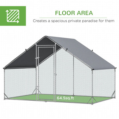 9.8' x 6.6' x 6.6' Chicken Coop, Outdoor Hen House With Cover, Lockable Door Chicken Coops at Gallery Canada