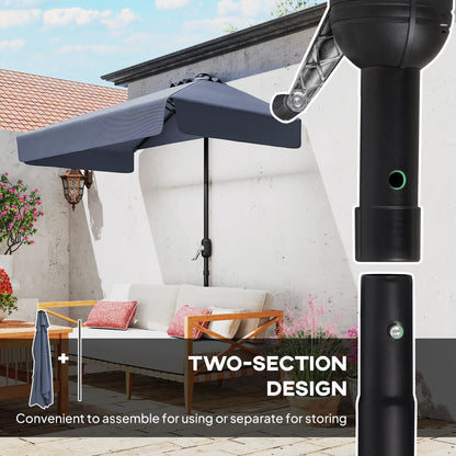 7.5ft Half Umbrella, Crank Handle, Top Vent, Dark Blue Half Round Umbrellas at Gallery Canada