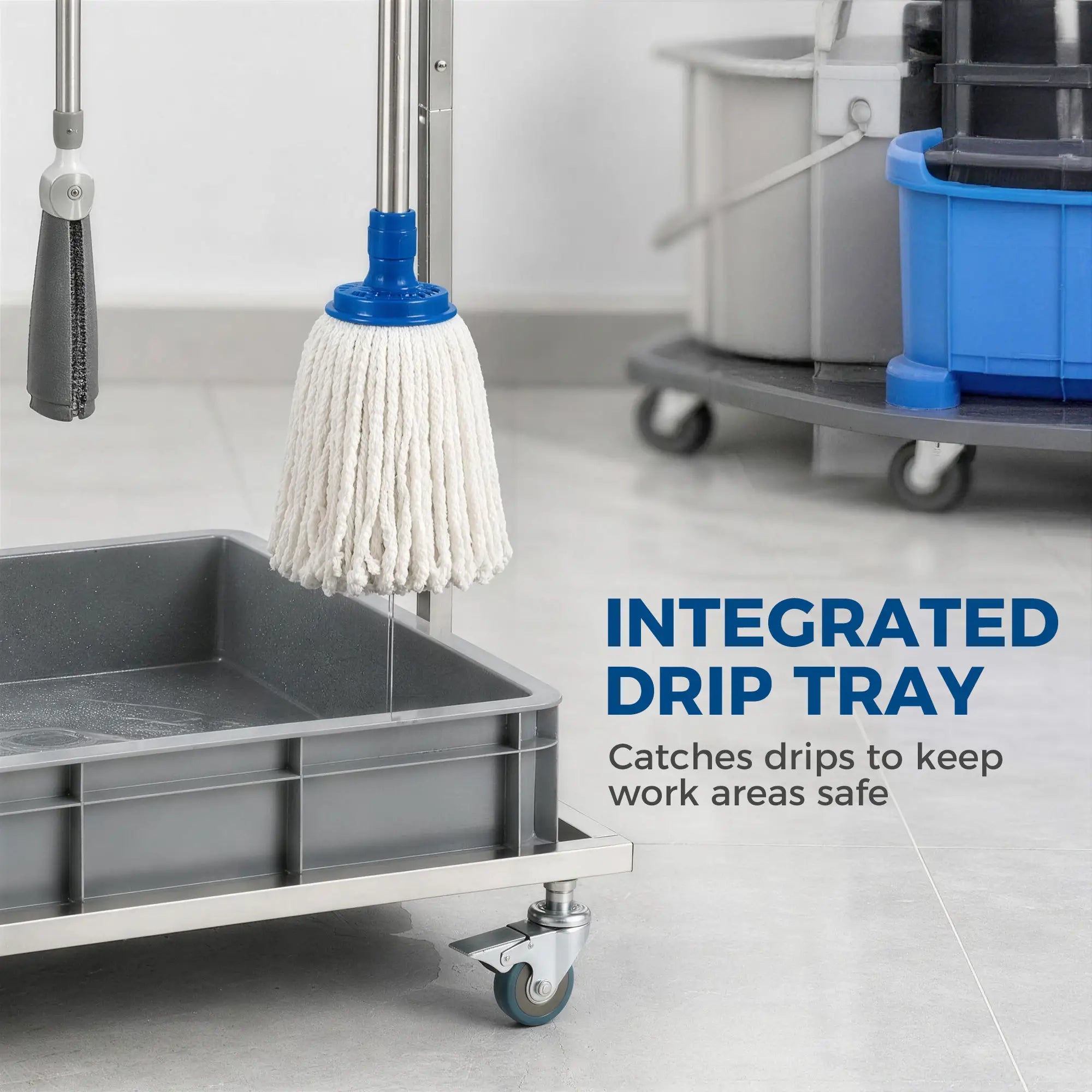 Cleaning Rolling Janitor Cart With Locking Wheels And Drip Tray Household Supplies at Gallery Canada