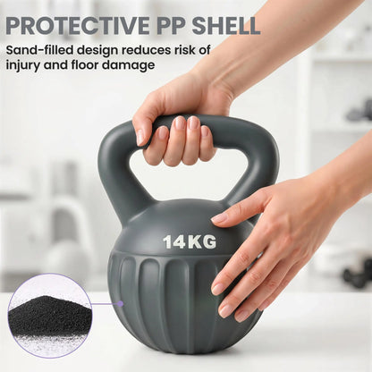 31 lbs Kettlebell, Non-Slip Handle For Home Gym, Grey Strength Training Equipment at Gallery Canada