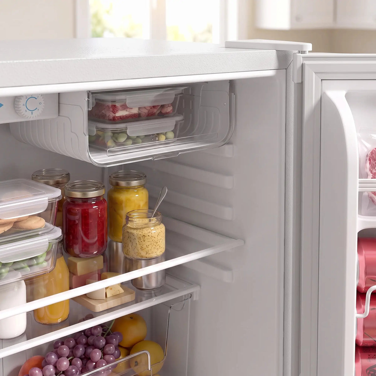 2.6 Cu Ft Mini Fridge, Compact Refrigerator, White Small Kitchen Appliances at Gallery Canada