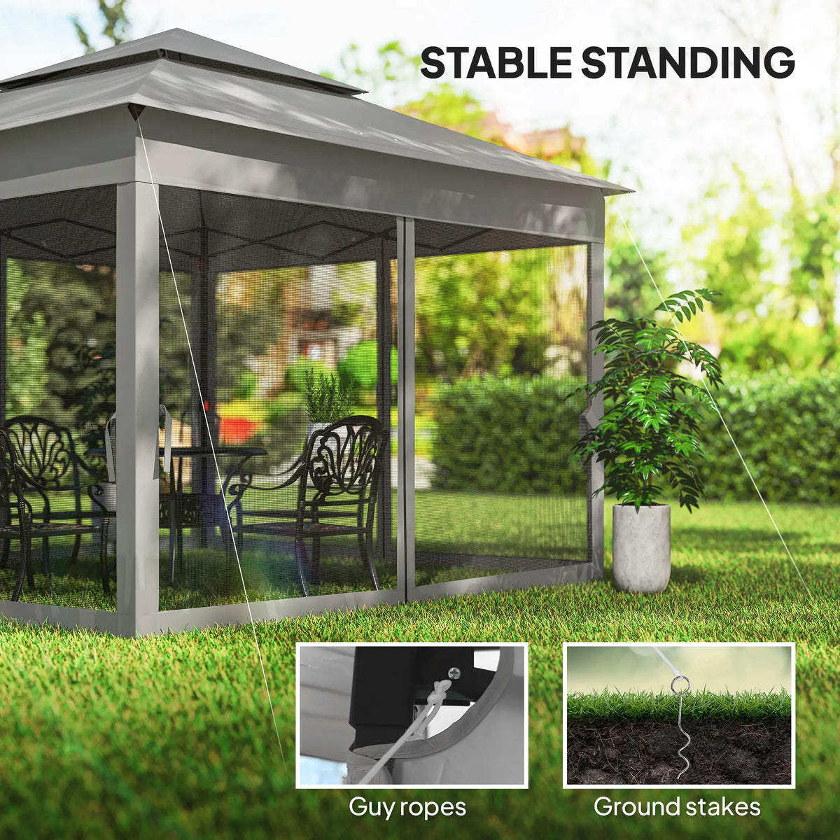 11' x 11' Pop Up Canopy, 2-Tier Soft Top Shelter, Dark Grey Pop Up Canopies at Gallery Canada
