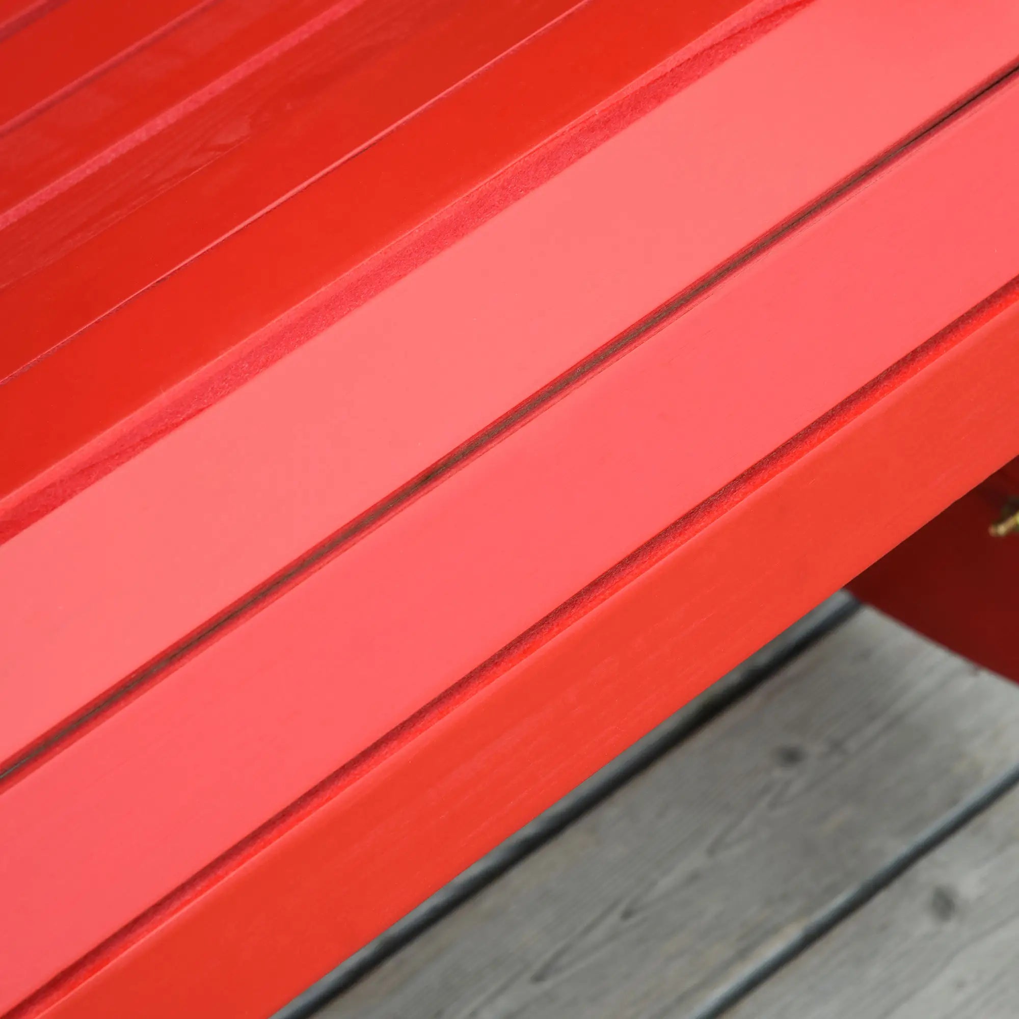 Wooden Adirondack Rocking Chair, Slatted Design, Fanned Back, Rustic, Red Outdoor Rocking Chairs at Gallery Canada