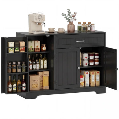 44" Modern Kitchen Cabinet with Drawer, Adjustable Shelves, Black Bar Cabinets at Gallery Canada