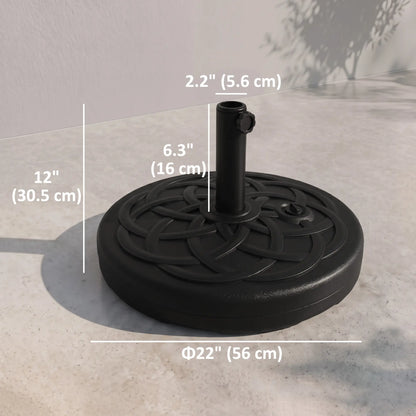 77 lb Heavy Duty Patio Umbrella Base, 22" Round, Black Umbrella Bases at Gallery Canada