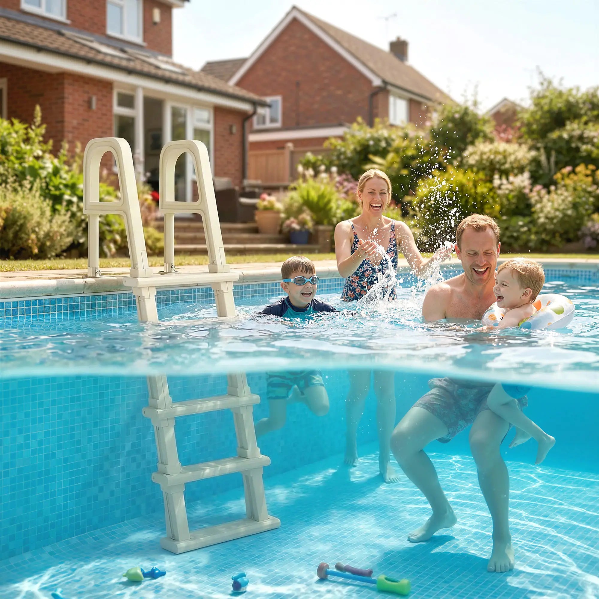 Adjustable 5-Step Pool Ladder, 63.4