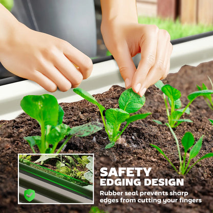 6' x 3' x 1' Galvanized Raised Garden Bed, Metal Plant Stake, Black Galvanized Planter Boxes at Gallery Canada