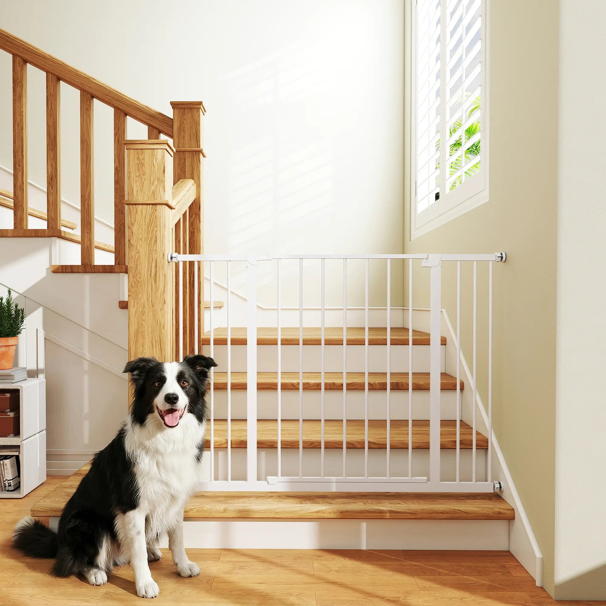 Pressure Fit Dog Gate, 29.9''-42.1'' Width, White Houses, Kennels & Pens at Gallery Canada