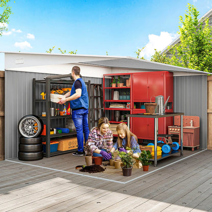 11' x 9' Steel Garden Storage Shed, Outdoor Metal Tool House, Green Sheds at Gallery Canada