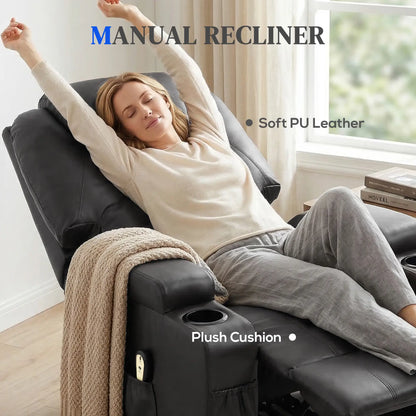 Power Lift Recliner Chair, PU Leather, Remote Control, Black Electric Power Lift Chairs at Gallery Canada