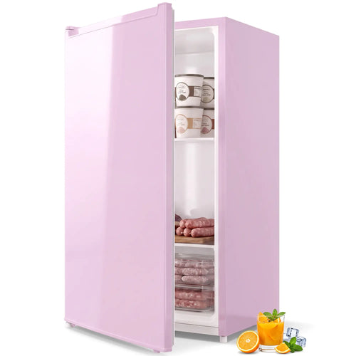 Compact Upright Freezer, 2.1 Cubic Feet, Reversible Door, Pink